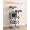 thumbnail image 3 of FEANDREA 56.3 Inches Cat Tree Tower, Scratching Post Plush Perches Hammock Condo, Light Gray, 3 of 9