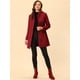 thumbnail image 2 of Abrigo De Invierno Elegante PaMujer Abrigo Largo De Un Solo Pecho Con Cuello Alto En Mitad Del Muslo Rojo XL, 2 of 5