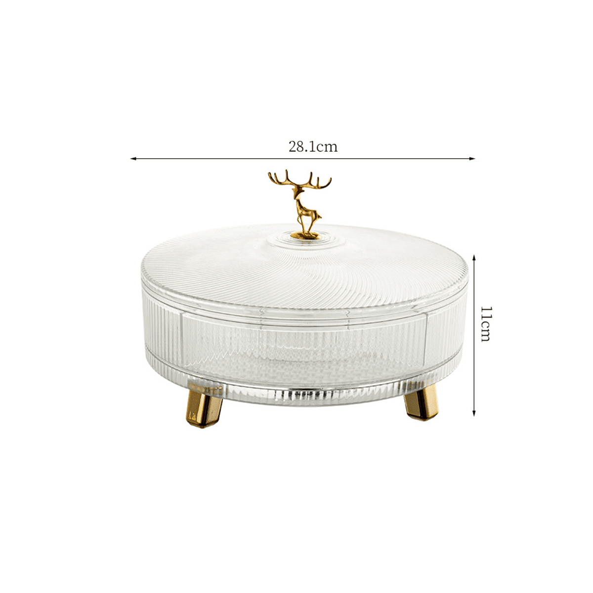 ONE-Layer Rotating Light High- Bowl Home Multifunctional Melon Seeds Dried Storage Box White