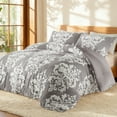 thumbnail image 2 of Exclusivo Mezcla Luxury Fuzzy Queen Comforter Set, 3 Pieces Boho Soft Warm Grey Comforters, Reversible Flannel Fluffy Bedding Comforter Sets for All Seasons, 2 of 5