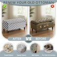 thumbnail image 6 of FOR U DESIGNS White Dot Print Stretch Ottoman Cover for Flip-Top Storage Stool, Washable Footstool Slipcover with Elastic Bottom, Soft Stretch Stool Protector Non-Slip Furniture Slipcover for Bedroom, 6 of 7