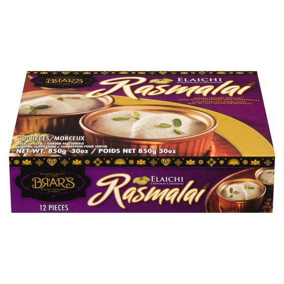 Confiserie sucré Rasmalai cardamome Brar's 850 g, 12 morceaux