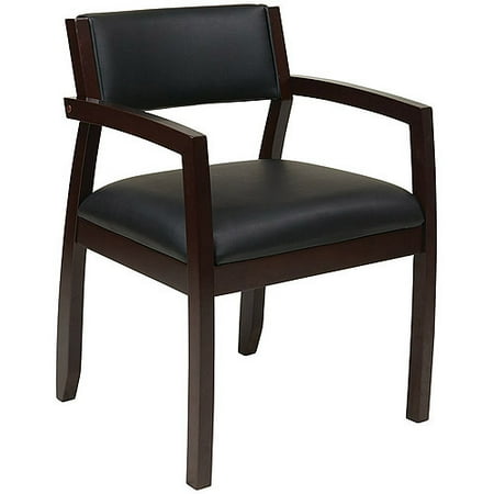Leather Office Guest Chair - Office Star Napa Leather Back Guest Reception Waiting Room Chair