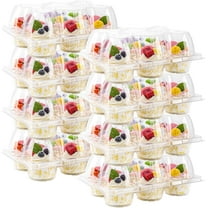 6 Count Cupcake Containers 45 Pack Cupcake Holders Clear Plastic Stackable Cupcake Boxes with Detachable Tall Dome Lids for 270 Cupcakes, BPA Free, Standard Size