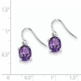 thumbnail image 2 of 925 Sterling Silver Amethyst Wire Earrings Drop Dangle, 2 of 6