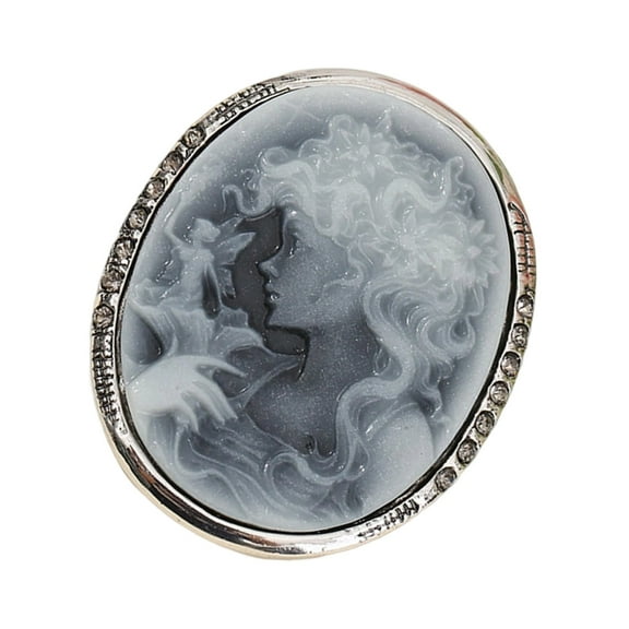 Stylish Alloy Crystal Studded Lady Face Pin Perfect For Daily Wear Evening Event