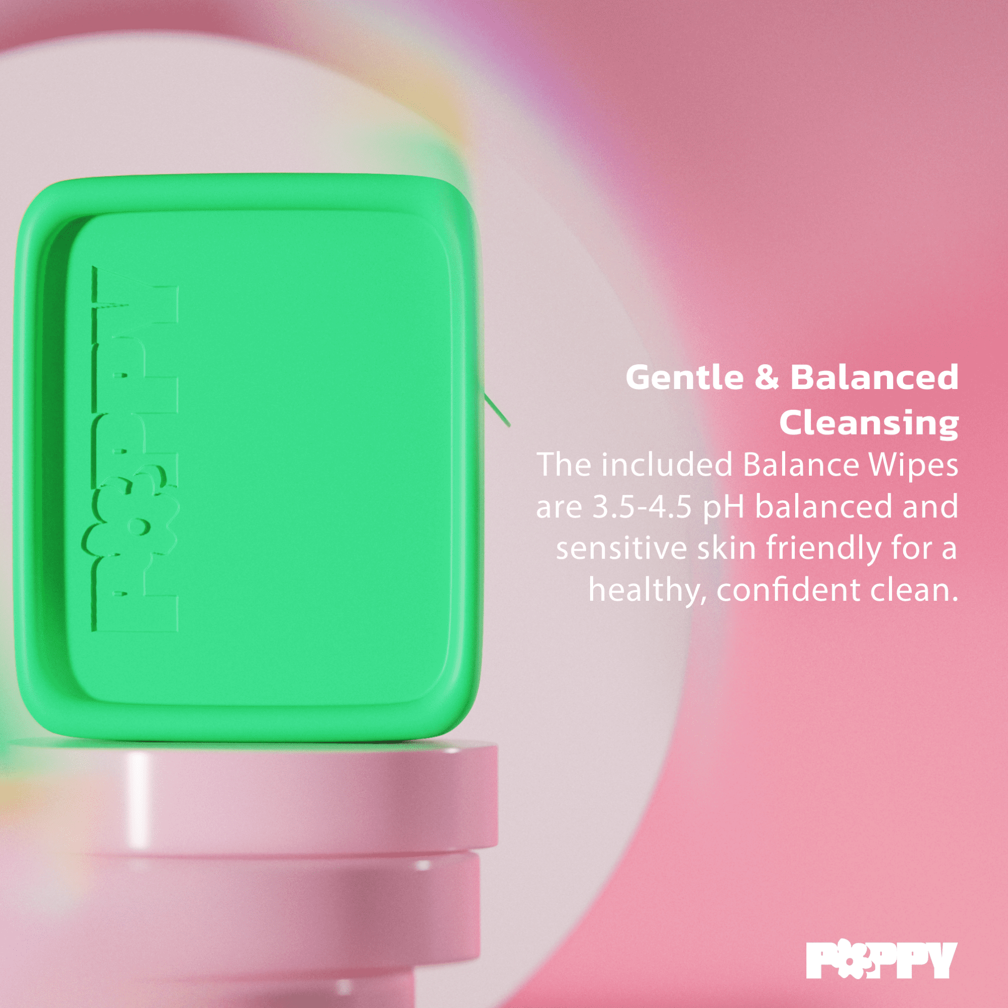 Poppy All-in-One Intimate Care Feminine Hygiene Kit for Women, pH Balance Wipes, Body Mist, Personal Hygiene, 3 Piece