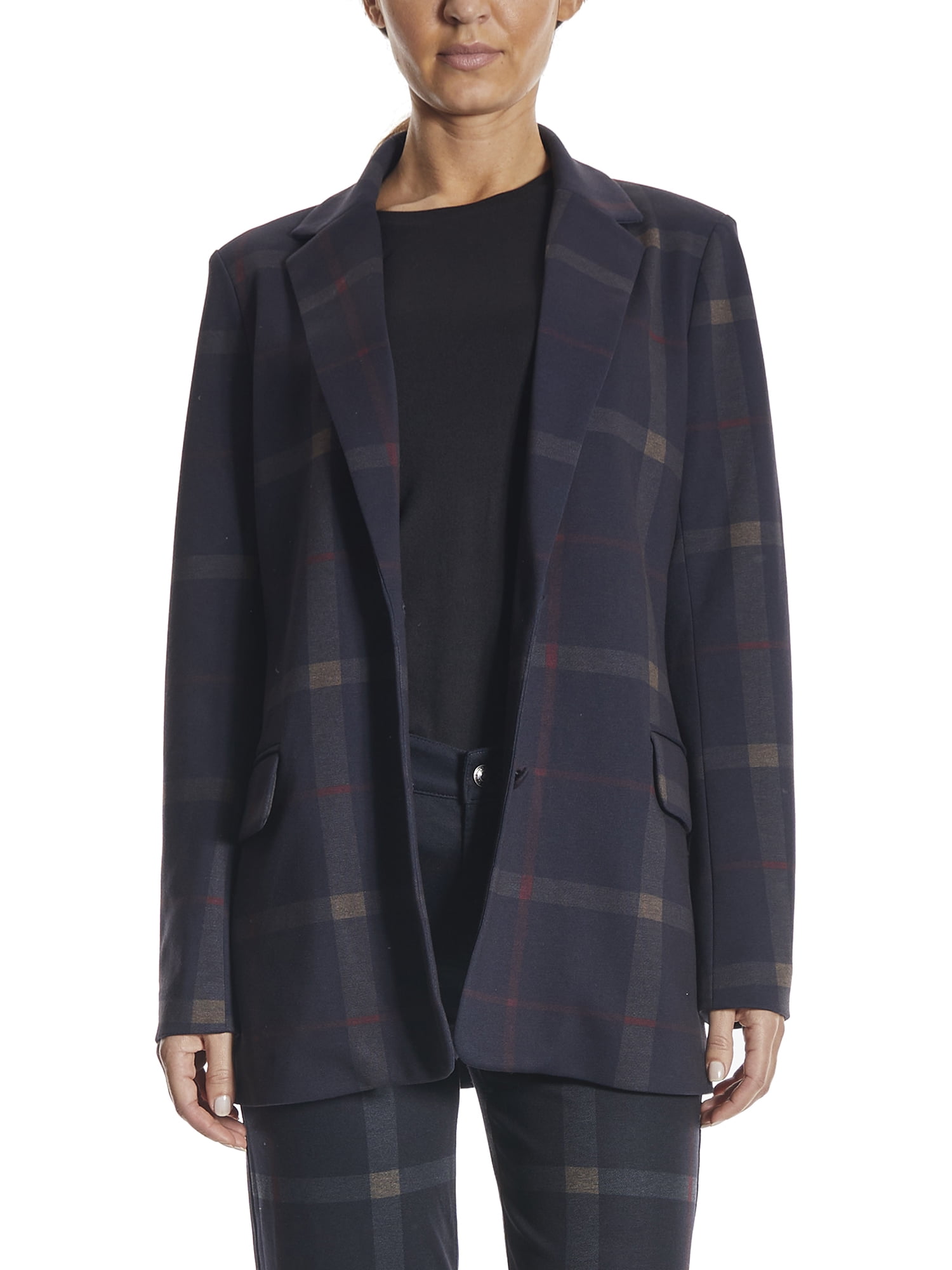OAT New York Women's Holiday Plaid Oversized Blazer