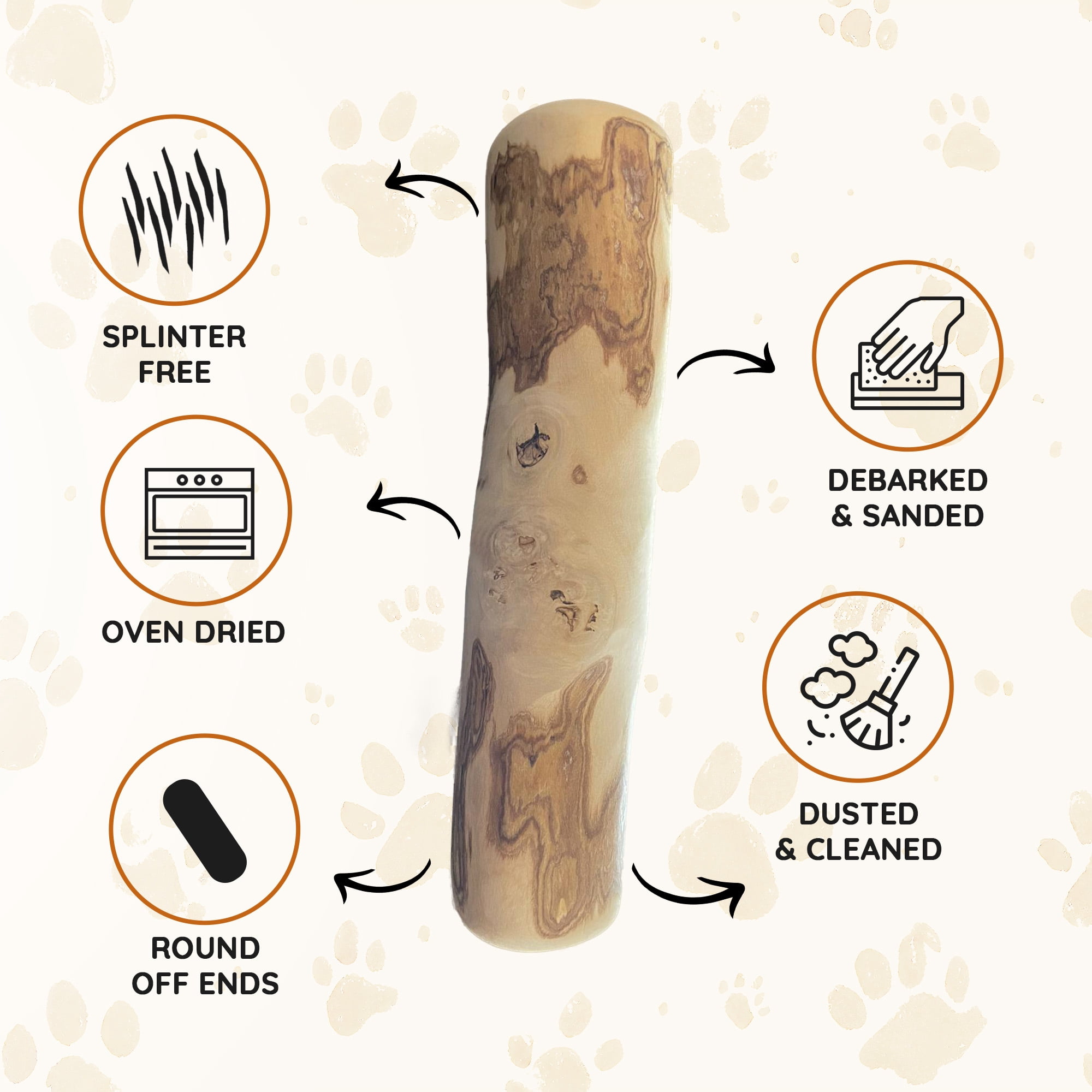 Wildfang® 3 Coffee Wood with Salmon Oil (Size S) Dog Chew Stick – Natural Salmon Oil Infused Wooden Chewing Stick for Dogs