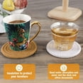 thumbnail image 5 of 8 Pcs Drink Coasters with Holder, Cotton Woven Absorbent Coasters for Drinks, Minimalist Home Decor Coaster Set for Wooden Tabletop Protection Table, 4.3 inches - Brown, 5 of 7
