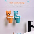 thumbnail image 3 of Bonito soporte para cepillos de dientes montado en la pared de animales para niños, soporte para cepillos de dientes sin perforación con vaso naranja TUNC Sencillez, 3 of 5