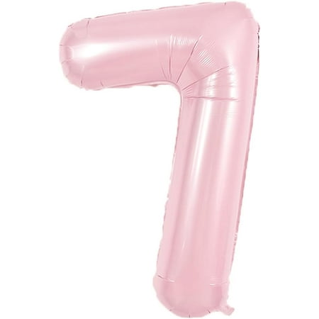 NeoMart 40 Inch Pastel Pink Number 7 Balloon Balloon Big Pink Digital 7 Balloon for Girl s Birthday Party Wedding Bridal Shower Engagement Anniversary Photo Shoot Supplies