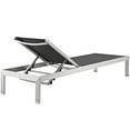 thumbnail image 4 of Modern Contemporary Urban Design Outdoor Patio Balcony Chaise Lounge Chair and Side Table set, Black, Aluminum, 4 of 6