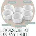 thumbnail image 6 of Bellemain Set of 6 Creme Brulee Porcelain Ramekins Mini Casserole Bowl Set, White, 4 oz Capacity, 6 of 7