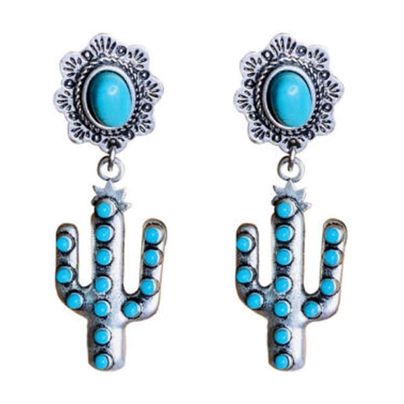 QQTDFG Vintage 925 Silver Turquoise Hook Women Earrings Wedding Jewelry Dangle Drop-#6