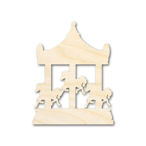 Unfinished Wood Merry-Go-Round Shape 12" / 1/2"