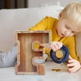 thumbnail image 4 of Gallickan Piggy Banks for Kids Boys Girls, Wooden Letter Piggy Bank Alphabet Coin Bank with Initial, Encourages Early , Gifts for Birthday, Christmas, F, 4 of 6