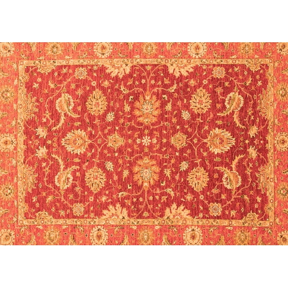 Ahgly Company Indoor Rectangle Oriental Orange Traditional Area Rugs, 4' x 6'