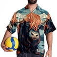 thumbnail image 4 of Yak Men's Short Sleeve Hawaiian Print Button Down Beach Shirt, 4 of 6
