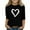 Black, variant on Riecok 3/4 Sleeve Blouses for Girls Valentine's Day Crewneck Shirts Tops Heart Print Versatile Summer Clothes