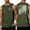 Army Green, variant on Men's Athletic Tank Top with Freedom Slogan and Distressed American Flag Featuring Sleeveless Fit for Workout Sessions Running Jogging Sports Activities Wine XXXXL