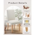 thumbnail image 3 of Upholstered Dining Chairs Parsons Chair Set of 2 with Wooden Legs,Linen Fabric Side Chair for Dining Room,Kitchen,Restaurant,Living Room,Beige, 3 of 7