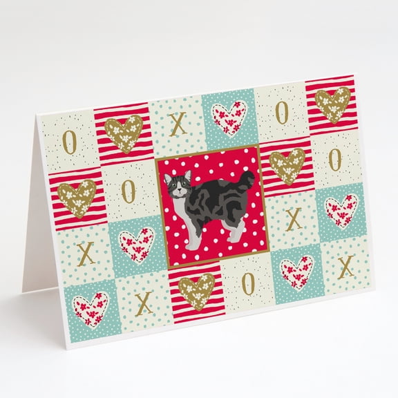 Manx #1 Cat Love Greeting Cards and Envelopes Pack of 8