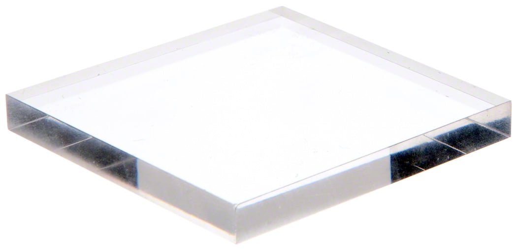 4 W x 4 D x 0.25 H Plymor Clear Acrylic Square Polished Edge Display Base Pack of 2
