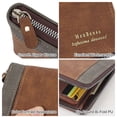 thumbnail image 6 of BadPiggies Vintage Leather Wallet for Men Large Capacity ID Window Card Case Holder with Zip Coin Pocket - Black, 6 of 9