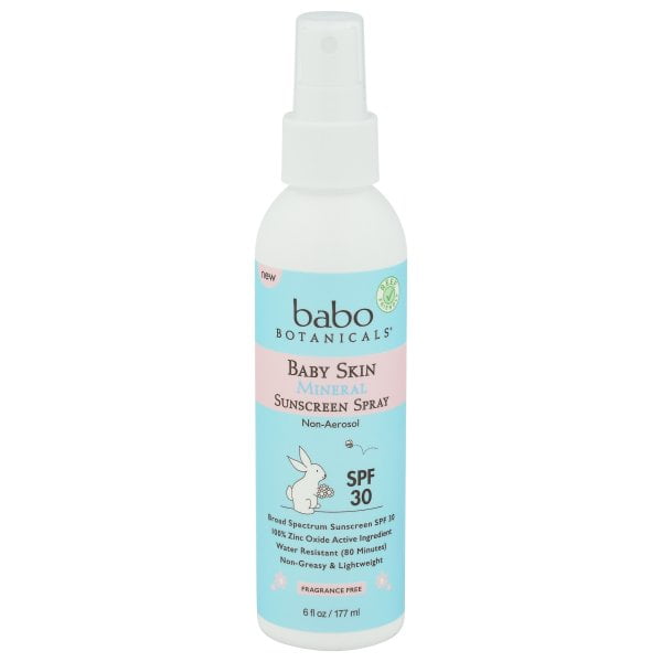 babo BOTANICALS - Baby Skin Mineral Sunscreen Spray SPF 30 Non-Aerosol 6 oz