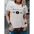 thumbnail image 4 of Letter Print Crew Neck T-Shirt, Casual Short Sleeve T-Shirt For Spring & Summer, Women's Clothing, 4 of 5