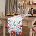 thumbnail image 2 of Table Runners 72 Inches Long Dress Scarves, Red Blue Flowers Farmhouse Kitchen/Dining Table Runner, Coffee Tablerunners, Spring Floral Elegant Pastoral Watercolor 14x72 Inch, 2 of 9