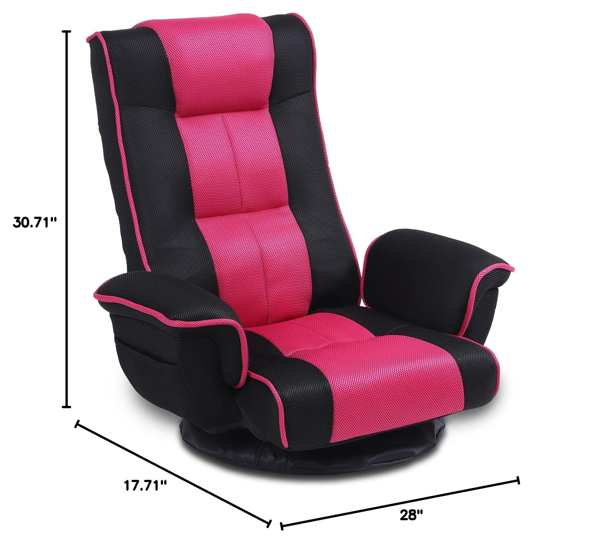360 Degree Swivel Floor Chairs for Adults, Gaming Floor Chair with Back Support, 14 Angles Adjustable Comfortable Floor Lounge Chair Folding Video Game Chairs Office Bedroom