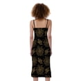 thumbnail image 2 of Merry Christmas Poinsettia Pattern Print Slim Fit Midi Cami Dress, Jesus Christian Fashion Summer Maxi Sexy Casual Dress For Women, 2 of 4