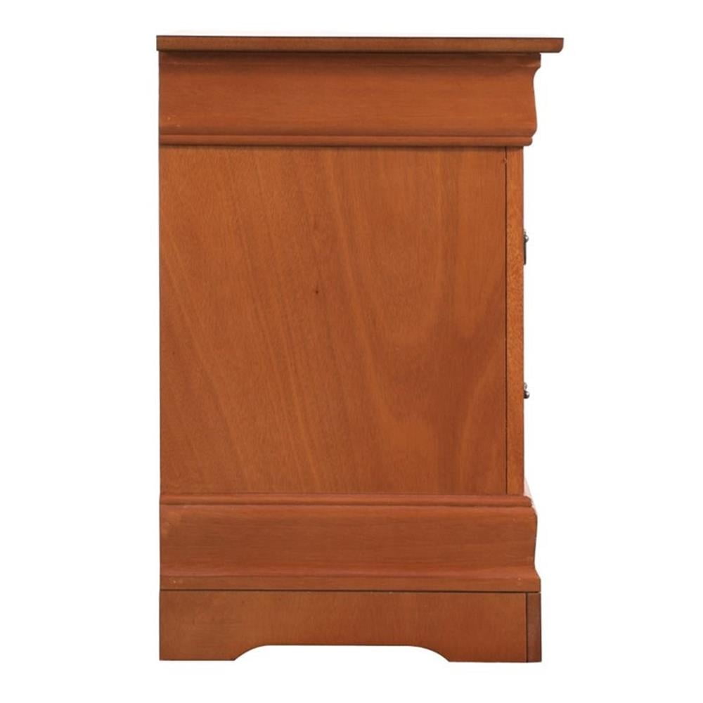 Glory Furniture Louis Phillipe 2 Drawer Nightstand in Oak