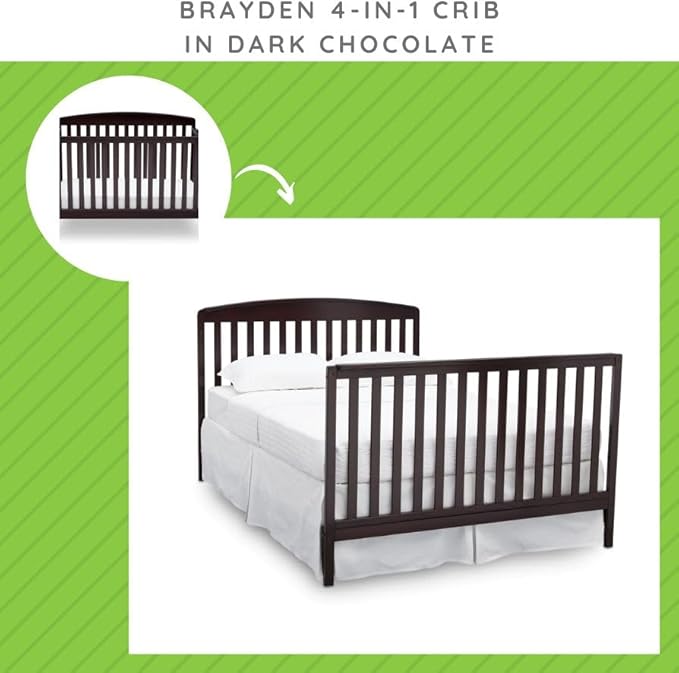 Full-Size Conversion Kit Bed Rails for Brayden Crib by Delta Children - #0050 (Dark Chocolate - 207)