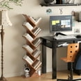 thumbnail image 4 of LELELINKY 10-tier Tree Bookshelf, Free-standing Storage Bookcase, Tall Bookshelf, Shelves for Living Room, Home Office, Bedroom, Balcony - Brown, 4 of 8