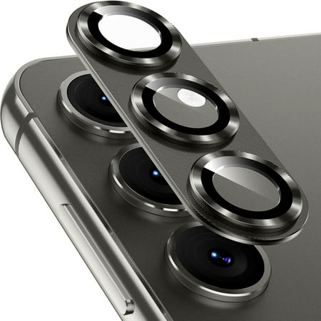 Dteck Camera Lens Protector for Samsung Galaxy S25 Plus / S25+, [Full Protection] HD Tempered Glass with Alloy Metal Ring Camera Cover Accessories,Gray