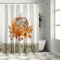 thumbnail image 4 of Fall Shower Curtain Hello Pumpkin Shower Curtains for Bathroom Autumn Leaves Sunflower Bath Curtains Sets for Autumn Thanksgiving Seasonal Bathroom Decor Polyester Fabric Waterproof 36 x 72 in, 4 of 6