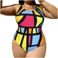 thumbnail image 2 of Traje de baño de una pieza para mujer, conjuntos de bikini para mujer, nuevo mono extragrande para mujer, color liso, tela especial, plisado, traje de baño transpirable para mujer., 2 of 9