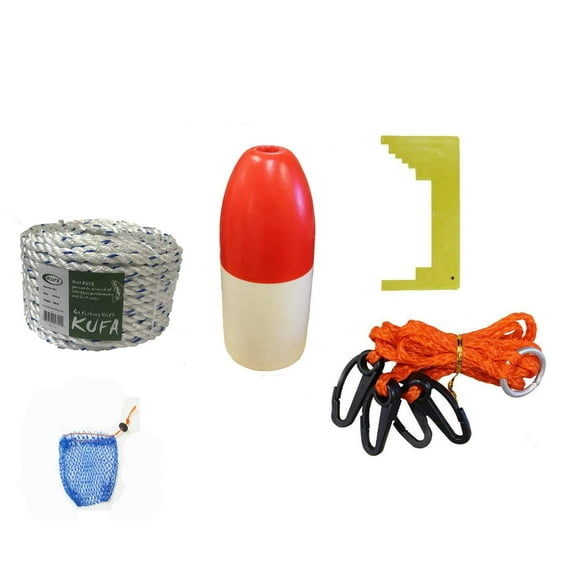 Crab Trap accessory kit, Crab trap rope,bait bag,Caliper,Harness,red white float.