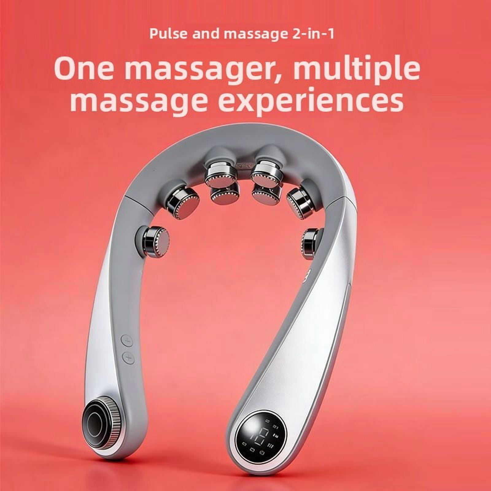 Foldable Neck Massager for Pain Relief Deep Tissue Vibration Cordless Travel Massager,Portable 9D Neck Massager for Office Home Car Birthday Gifts for Men Women Dad Mom Grandpa,whirt