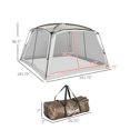 thumbnail image 5 of Outsunny 12' x 12' Screen House Room, UV50+ Screen Tent with 2 Doors and Carry Bag, Easy Setup, for Patios Outdoor Camping Activities, 5 of 7