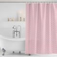 thumbnail image 2 of Pink Geometric Shower Curtain Set - Standard 72" x 72" Washable Bathtub Curtain with 12 Hooks, Modern Minimalism Solid Color Striped Waterproof Fabric Stall Shower Curtains for Bathroom Décor, 2 of 6
