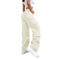 thumbnail image 4 of Weikingp Cargo Pants for Women Parachute Pants Pantalones Cargo Hiking Pants Petite Cargo Pants Athletic Pants Womens Outdoor Work Pants Baggy Pants Jogger Pants Workout Trouser Beige L, 4 of 9