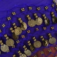 thumbnail image 2 of FELTECHELECTR Pañuelo de gasa para danza del vientre para mujer, con 3 filas y 128 monedas, color azul cielo, 2 of 6