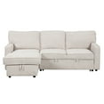 thumbnail image 2 of Harper & Bright Designs Sectional Sleeper Sofa with Pull Out Bed, L-Shape Sectional Corner Couch with Storage Chaise, Upholstered Sectional Sofa with Cup Holders for Living Room, Beige, 2 of 12