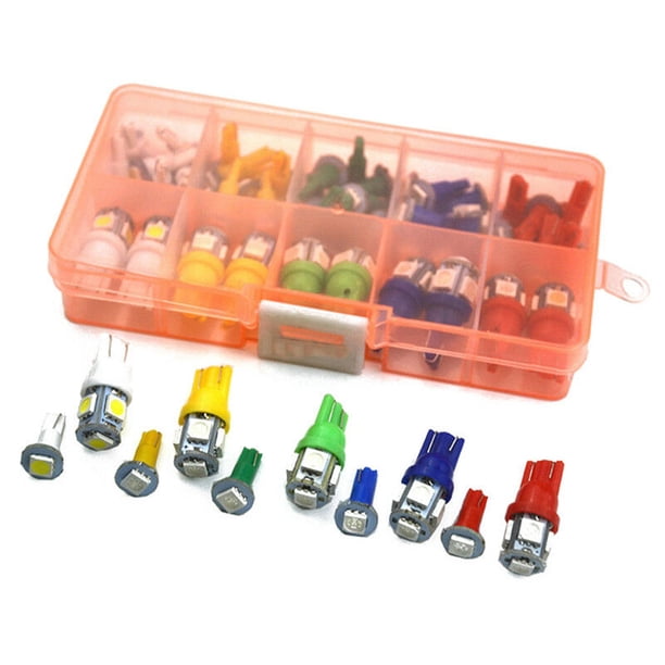 Juego de 70 bombillas indicadoras para tablero de instrumentos LED T5+T10 para coche