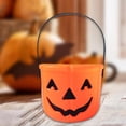 thumbnail image 1 of Cubo de dulces de Halloween, cubo de dulces reutilizable, recuerdos de fiesta para niños, de calabaza portátil para fiestas, decoración de Halloween Naranja, 1 of 8