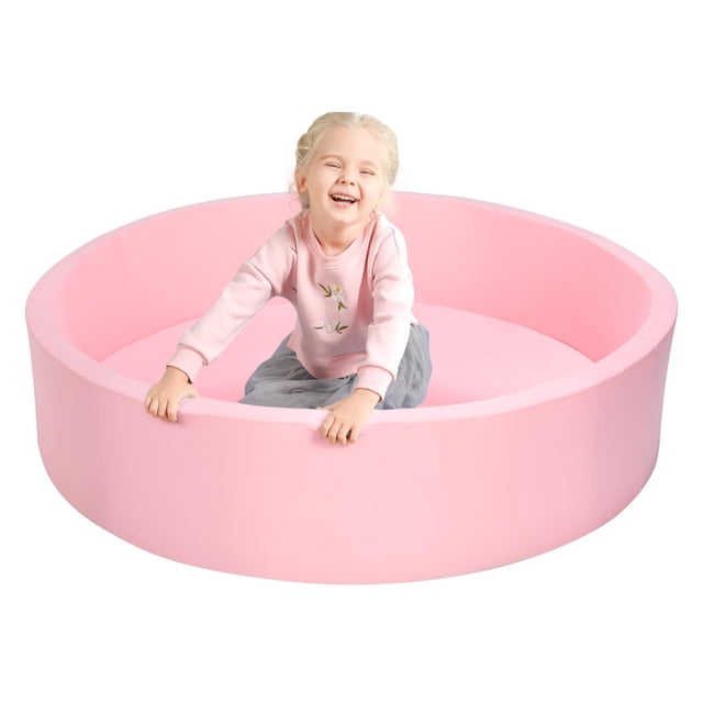 Piscina de bolas TRENDBOX de espuma suave extragrande, 130 cm x 30 cm, color rosa
